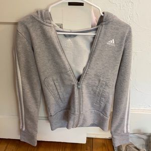 Adidas cropped fitted zip up